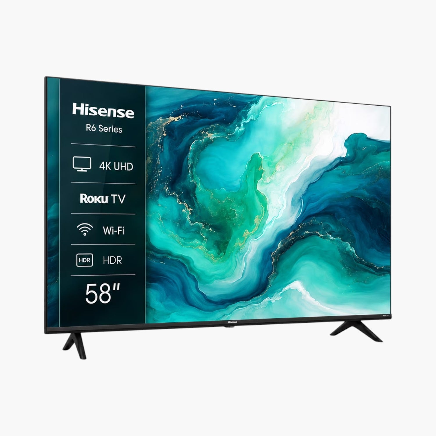 Smart TV de 58 pulgadas con resolución 4K Ultra HD y sistema operativo Roku TV