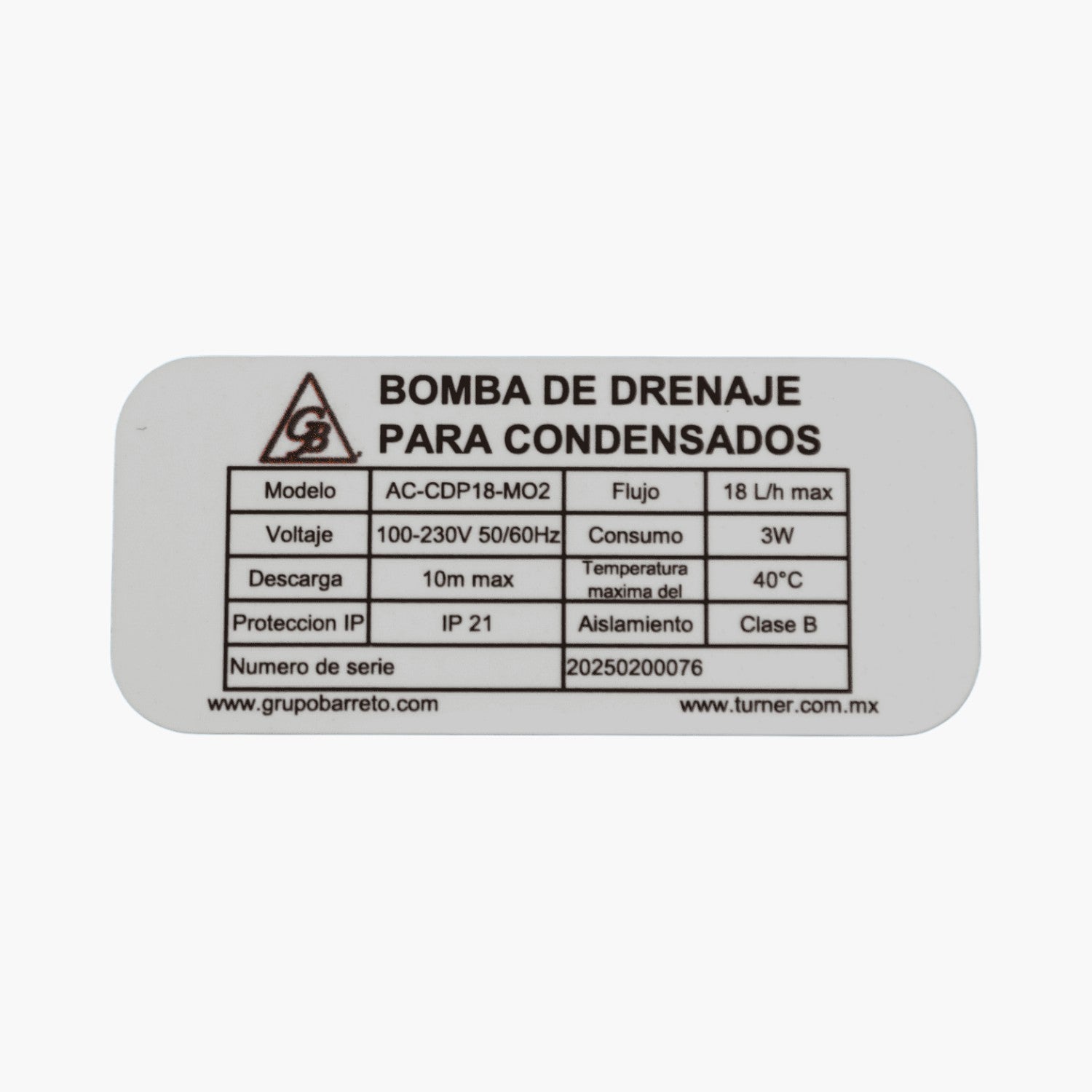 Bomba de Absorcion de Condensados Naranja V Dual - AC-CDP18-M02