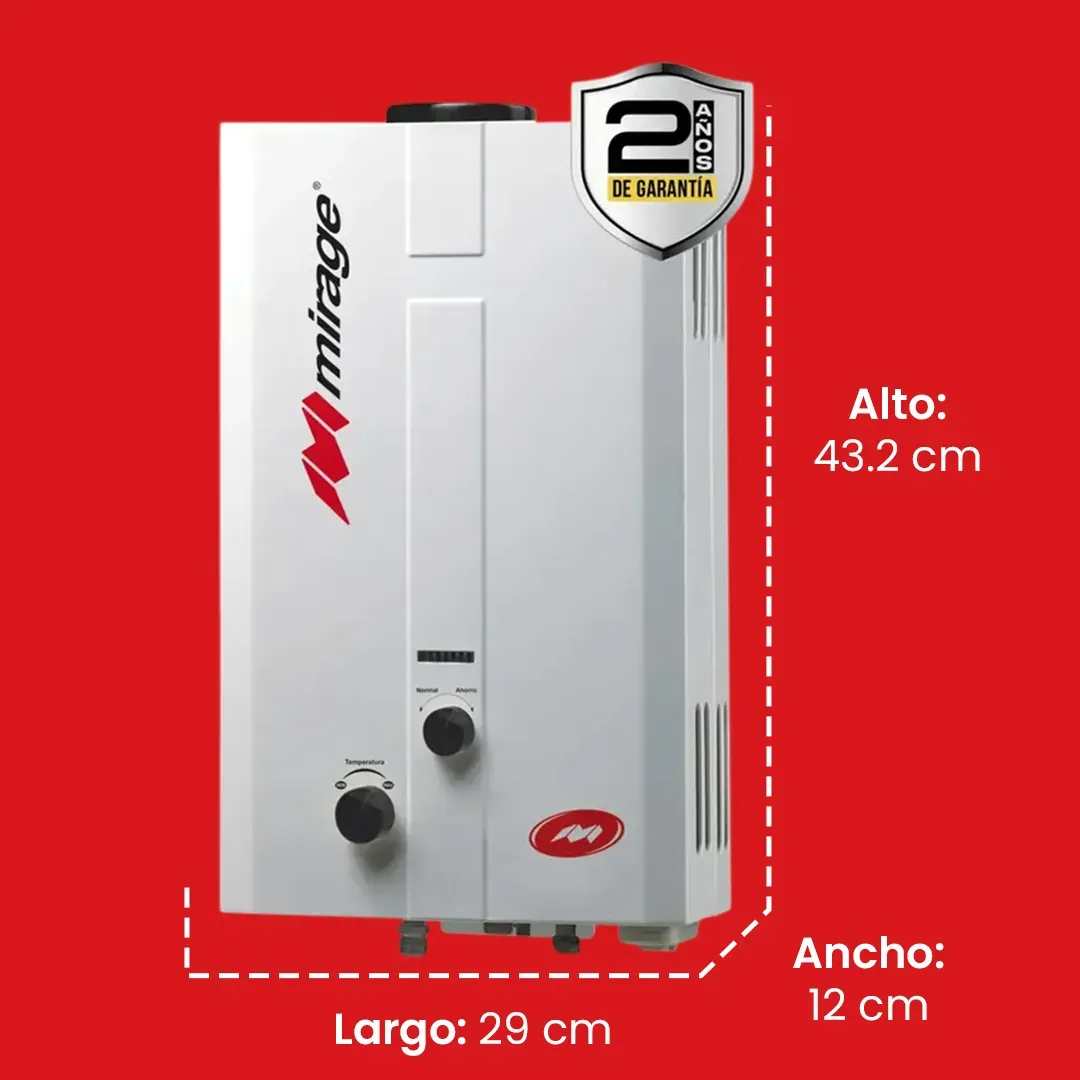 Boiler De Paso Mirage 6L (Gas LP) + Kit Instalación