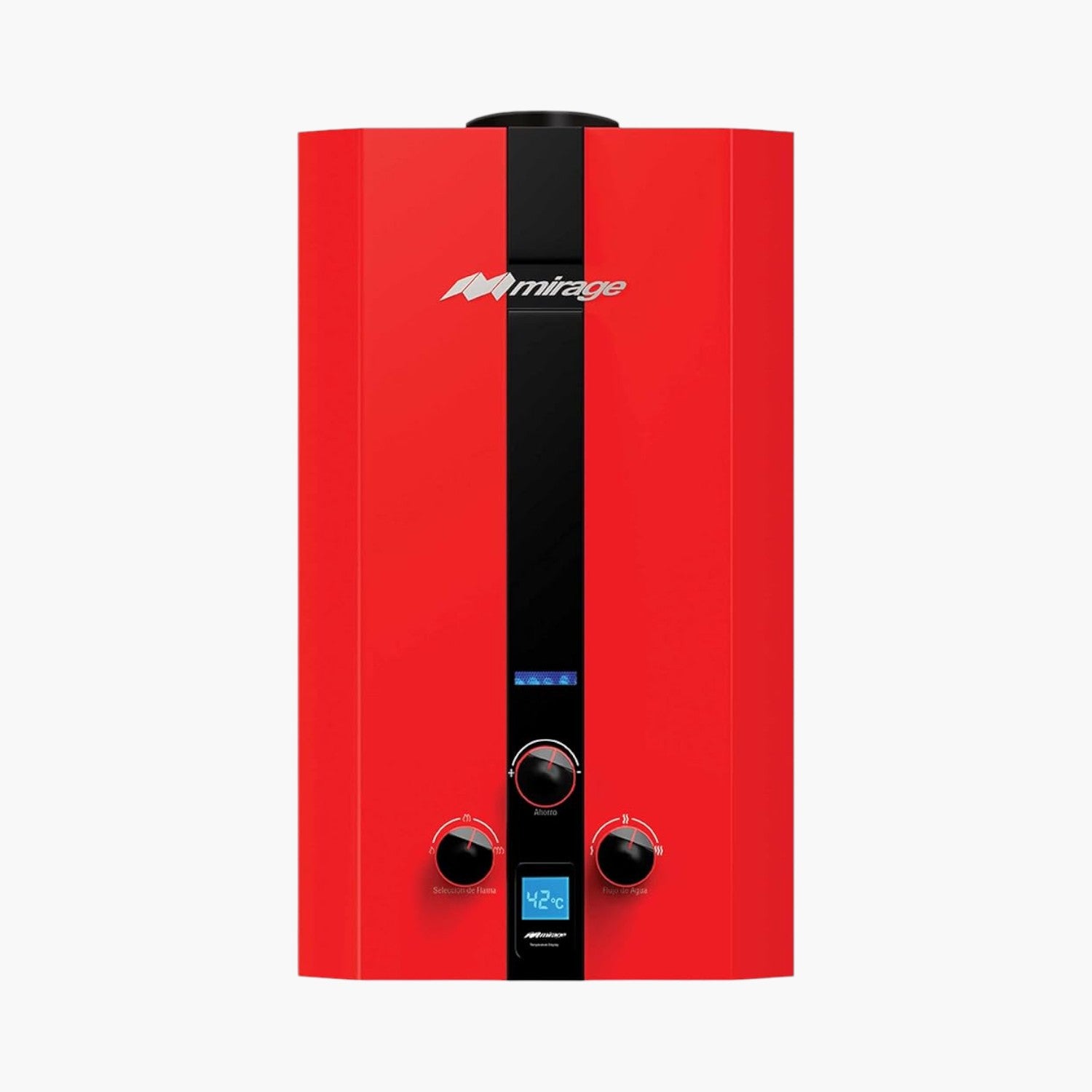 Mirage Boiler Gas Natural, Serie Flux, 10L/min, Color Rojo Modelo MBF10BC