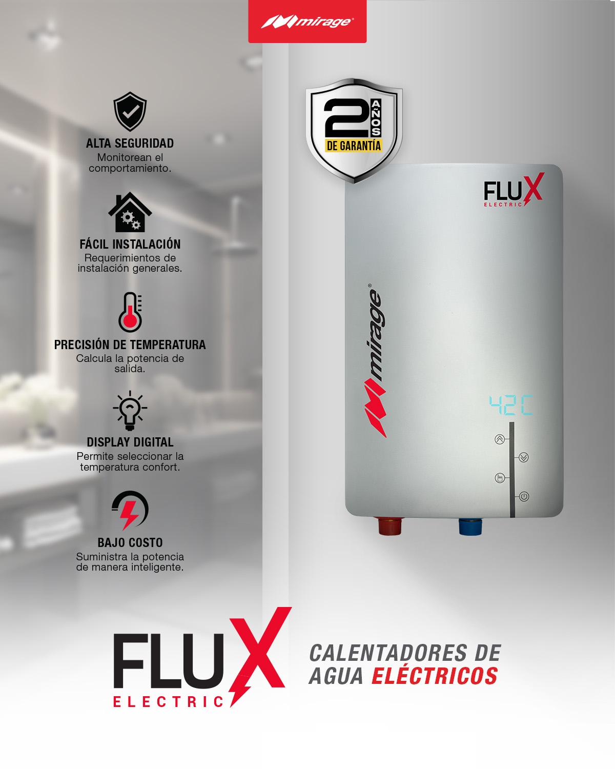 Mirage Calefón eléctrico MBE081G