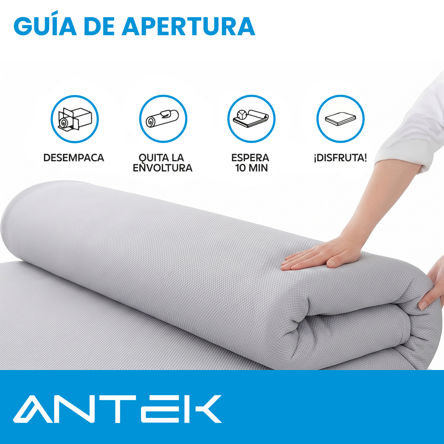 Colchón Individual Caja Ortopédico Antek Memoryfoam Thassia