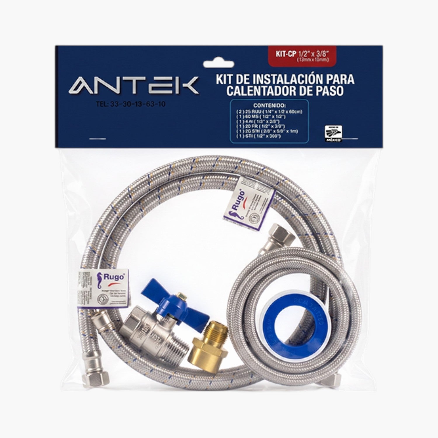 Kit Para Instalar Calentador De Paso Kit-cp 1/2" X 3/8" marca ANTEK