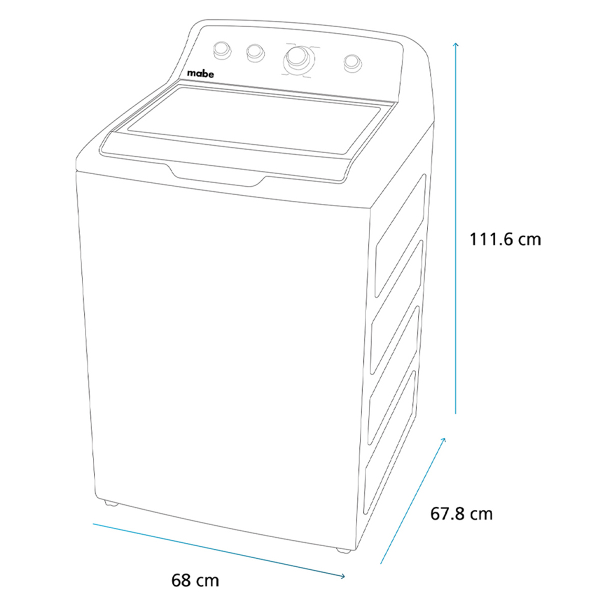 Lavadora Automática Aqua Saver Green High Efficiency 22 kg Blanca con Sanitizado Mabe - LMA72215WBAB1
