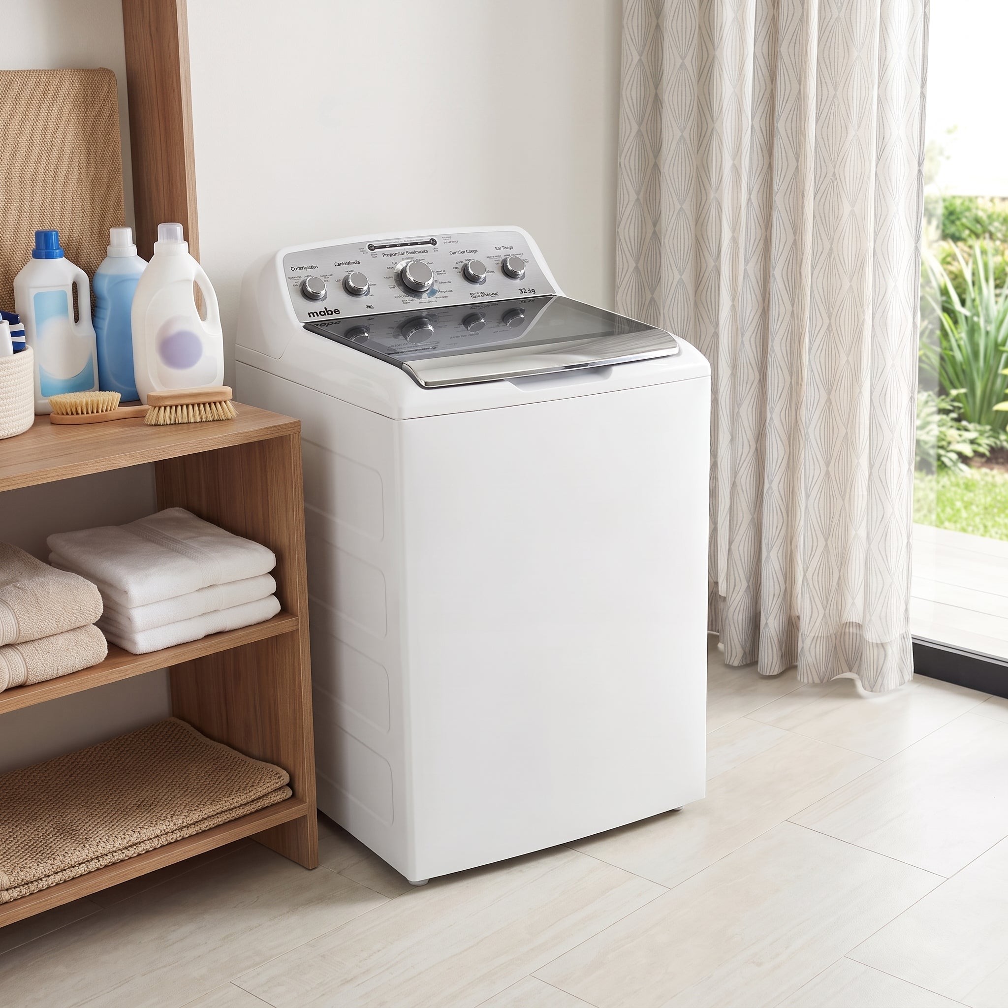 Lavadora Automática Aqua Saver Green High Efficiency 22 kg Blanca con Sanitizado Mabe - LMA72215WBAB1