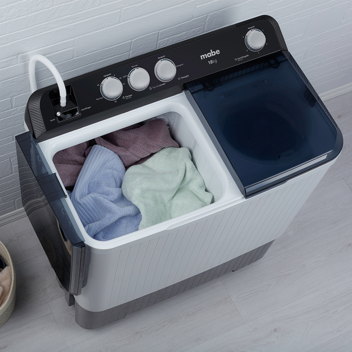 Lavadora Semi-Automática 18 kg Blanca Mabe - LMDX8124HBAB0