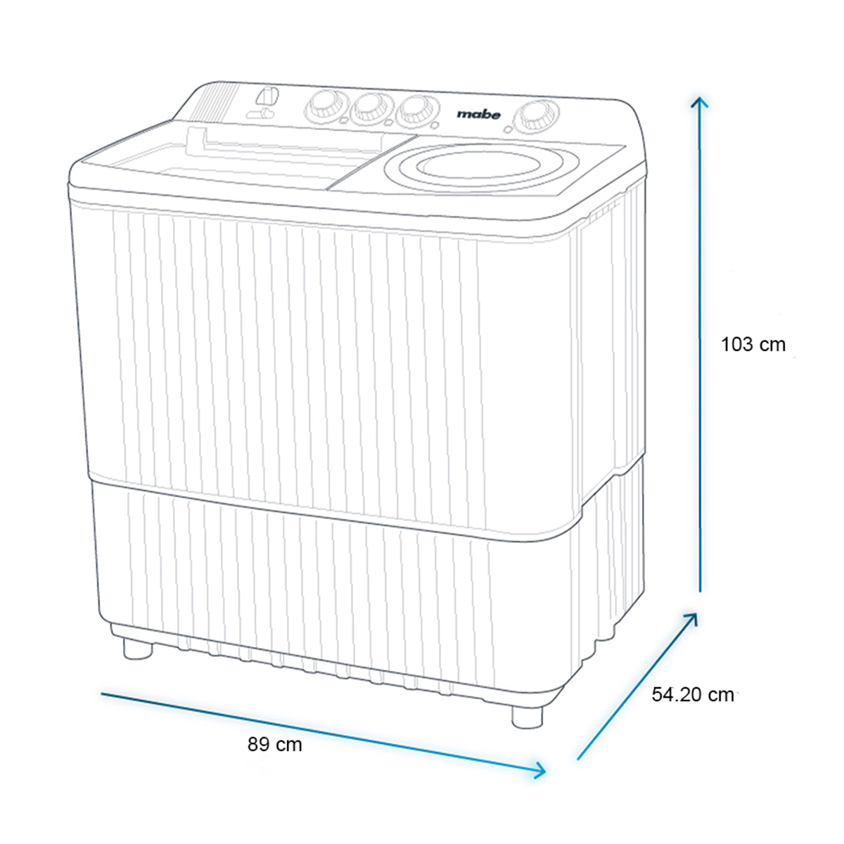 Lavadora Semi-Automática 18 kg Blanca Mabe - LMDX8124HBAB0
