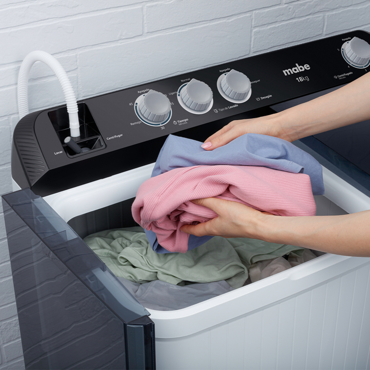 Lavadora Semi-Automática 18 kg Blanca Mabe - LMDX8124HBAB0
