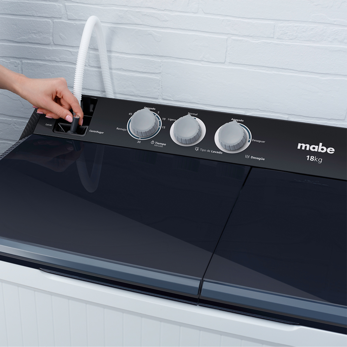 Lavadora Semi-Automática 18 kg Blanca Mabe - LMDX8124HBAB0