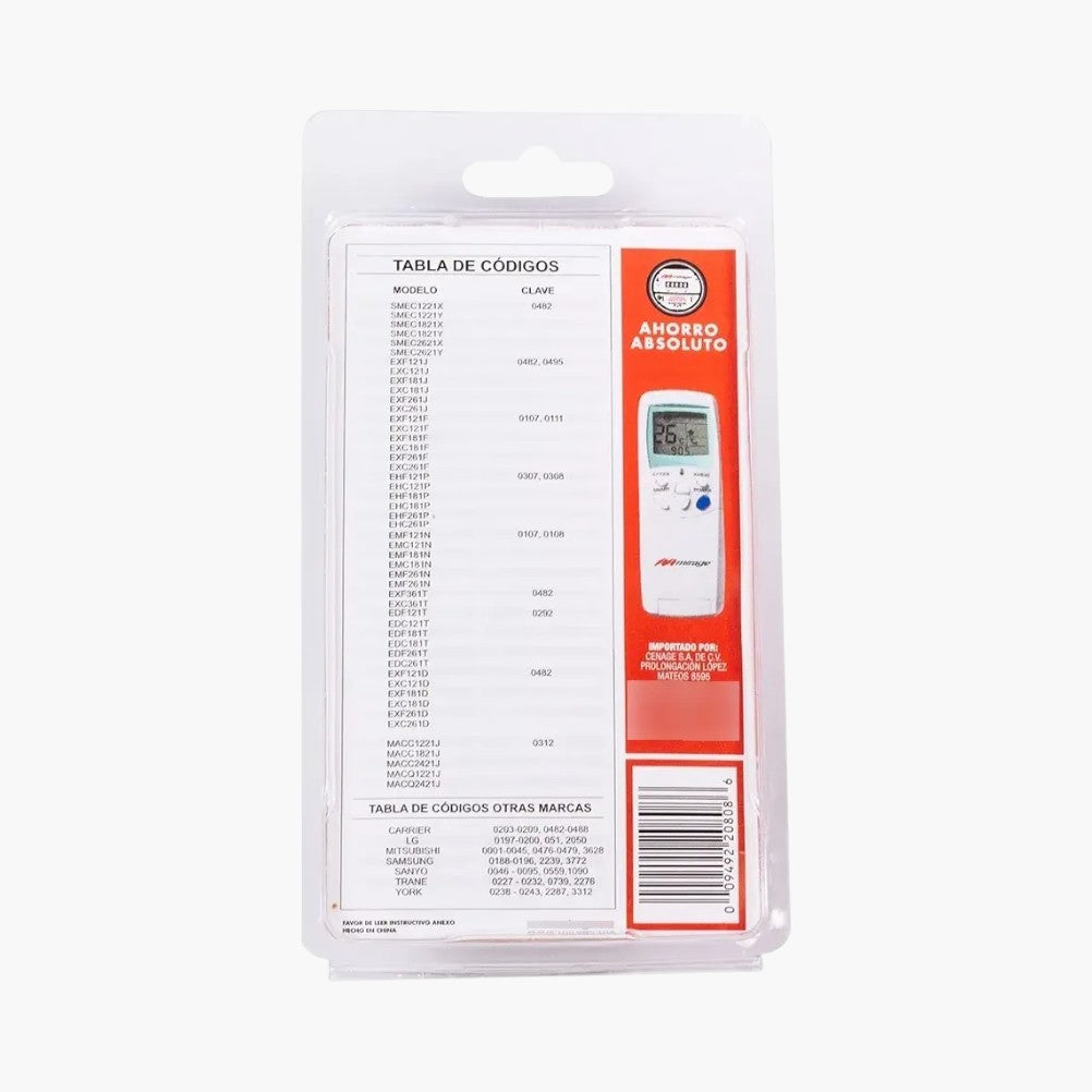 Control Remoto Universal Mirage Cualquier Marca De Minisplit