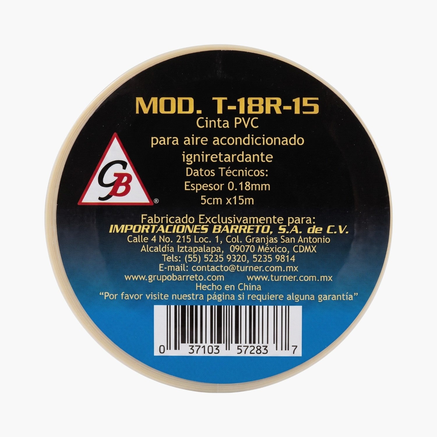 Cinta PVC para Aire Acondicionado 0.18mm x 15mts - T-18R-15