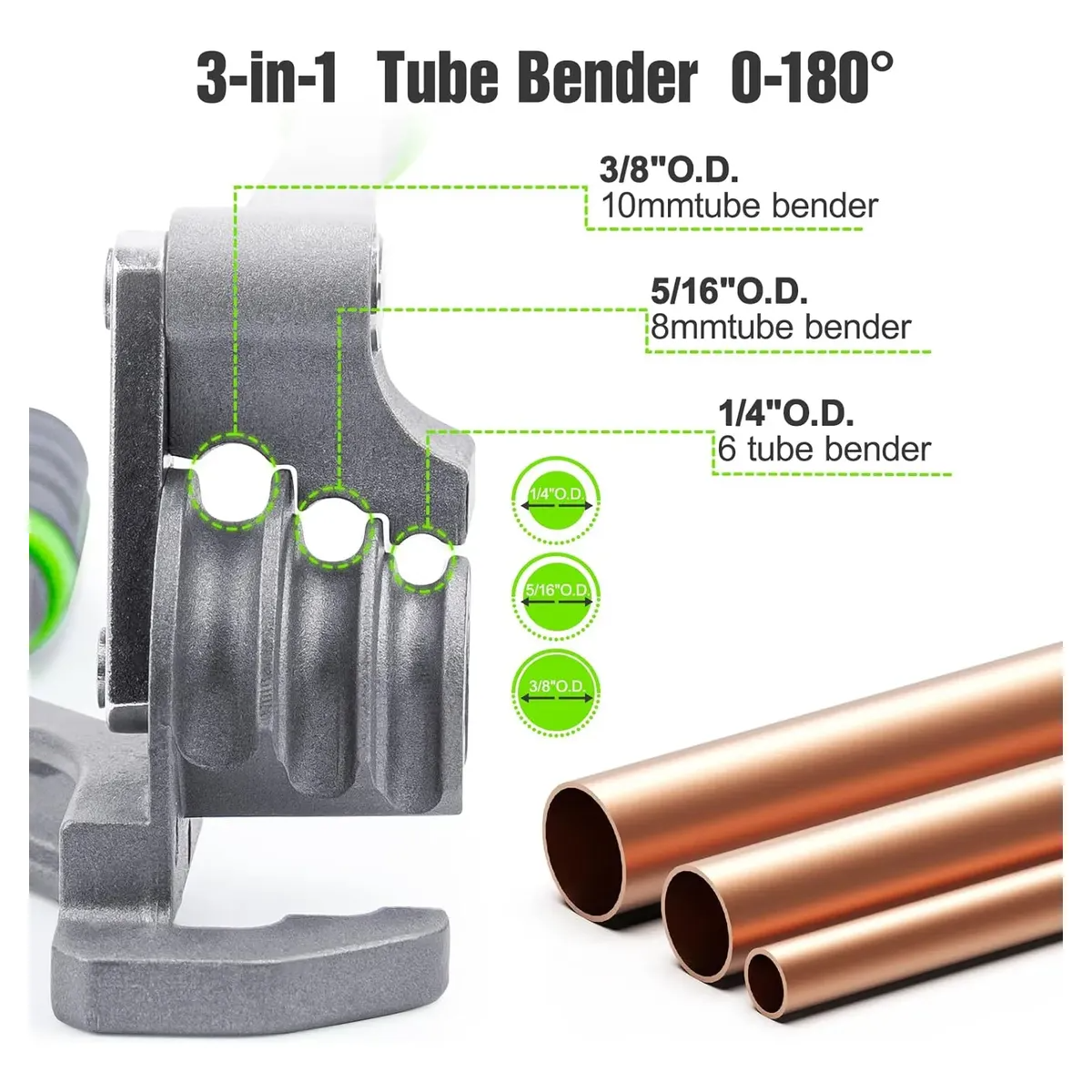 Doblador Tubo De Cobre 1/4 3/8 5/16 Graduada Dobla 180 grados