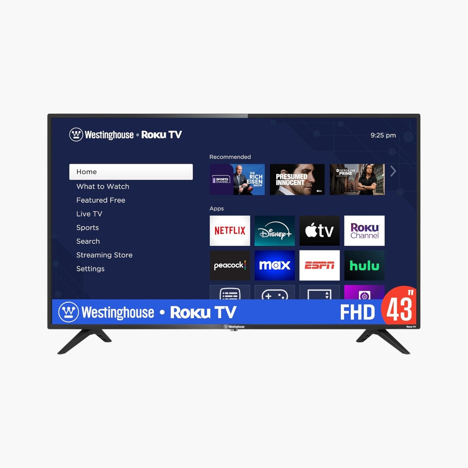 Westinghouse Smart TV Roku de 43" Pulgadas, Full HD de 1080p con Wi-Fi, Bluetooth, Aplicación Móvil, AirPlay, Alexa y Google - WR43FE2520