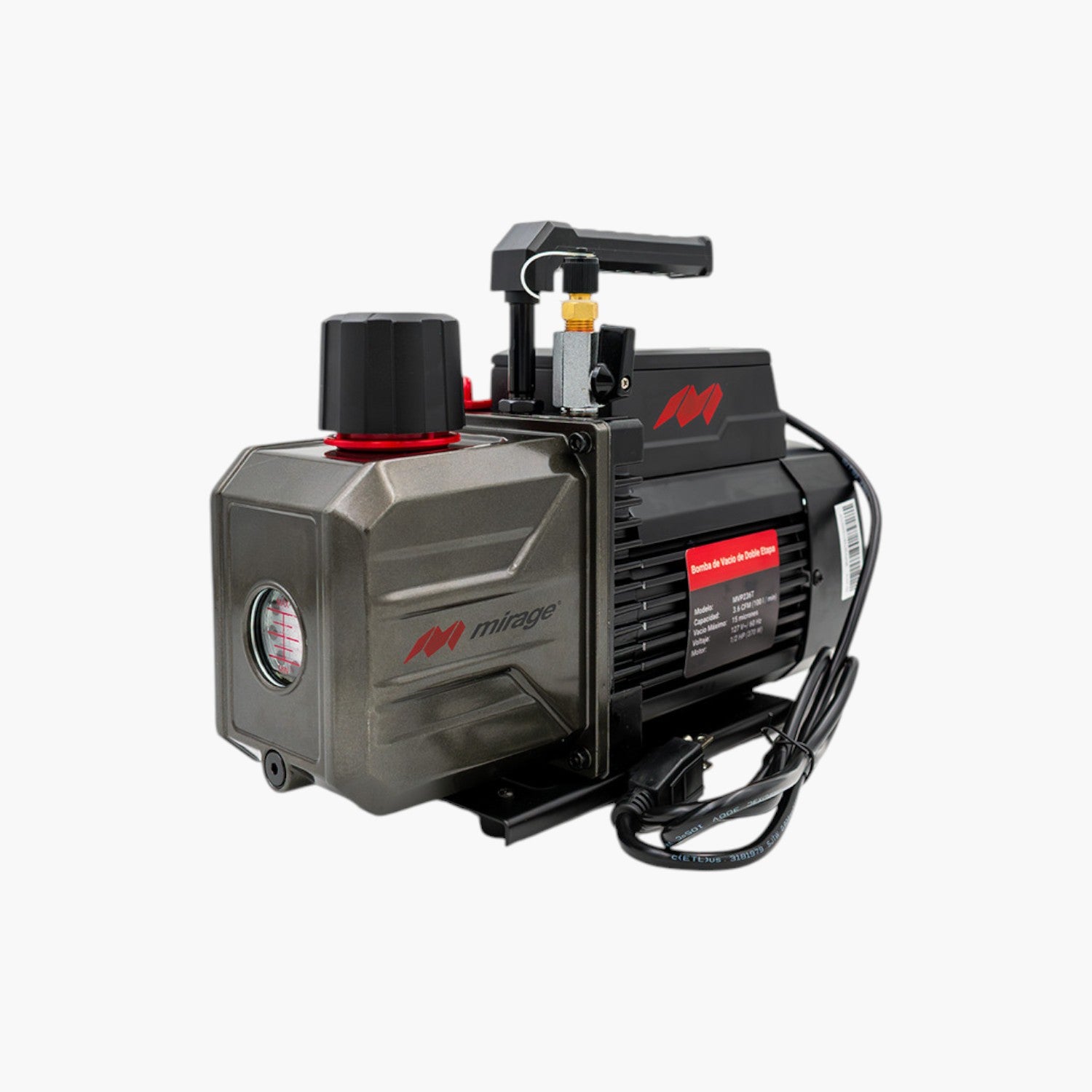 Bomba De Vacío 3.6 Cfm Mirage Dos Etapas Potencia 1/2 Hp Mvp